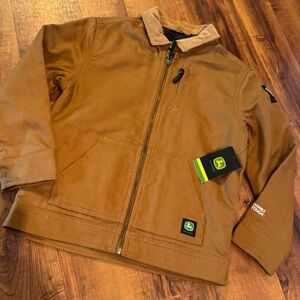Kids size 6/7 John Deere Brown and Green Work Jacket NWT